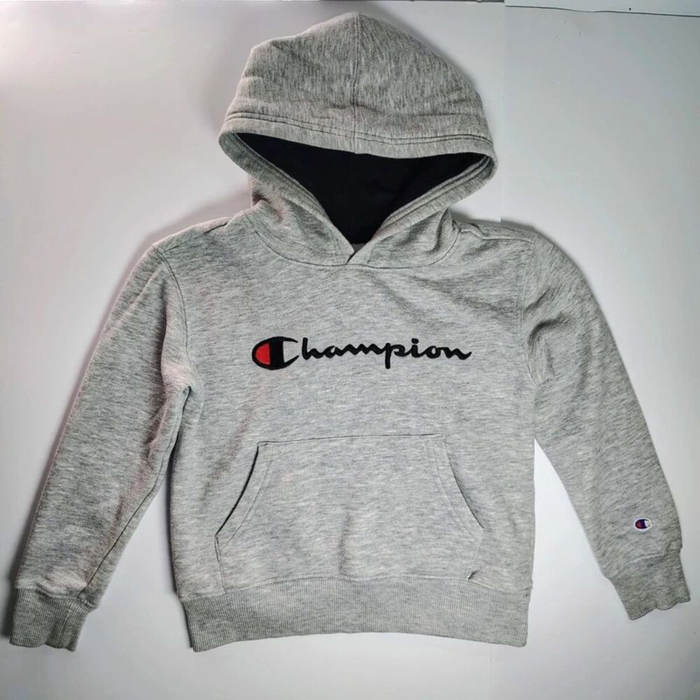 Champion Kids Gray Hoodie Sweatshirt Size XS (4/5) Pre-owned